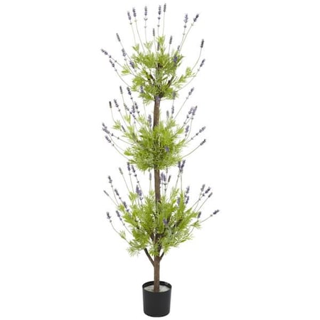 Nearly Natural 4 ft. Lavender Topiary Silk Tree 5332